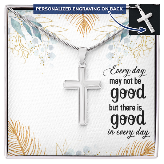Personalized Cross Necklace With Engraving - Baptism Gift, Gift For Easter, Birthday - Necklace Gift For Son, Daughter, Grandson