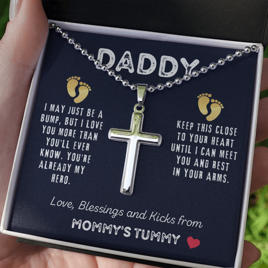 To My Daddy - You Are My Hero - Cross Necklace For Daddy