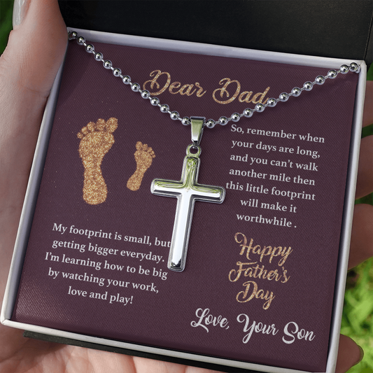 Dear Dad My Little Footprint Will Make It Worthwhile - New Dad Gift - Father's Day Gift - Gift For Dad