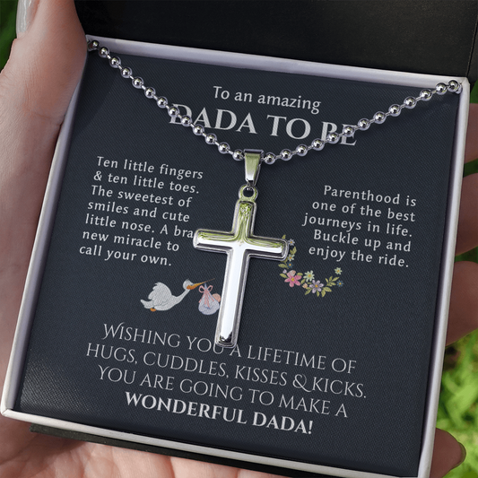 To An Amazing Dada To Be - New Dad Gift - Gift For Dad - Cross Necklace