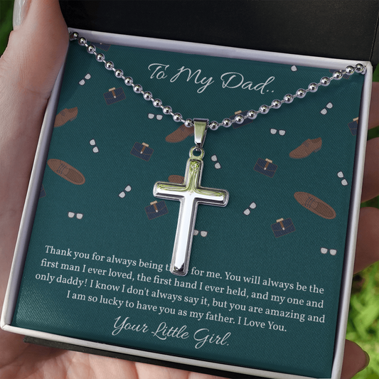 To My Dad - Father's Day Gift From Daughter - Gift For Dad - Dad Birthday Gift - Cross Necklace