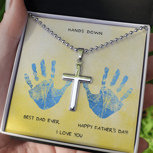 Best Dad Ever - New Dad Gift - Father's Day Gift - Gift For Dad - Dad Birthday Gift -Stainless Cross Necklace
