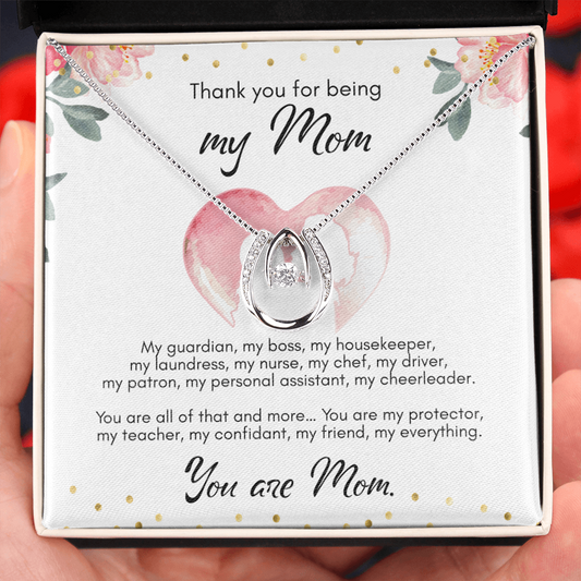 Thank You For Being My Mom - Lucky Necklace For Mother's Day Gift