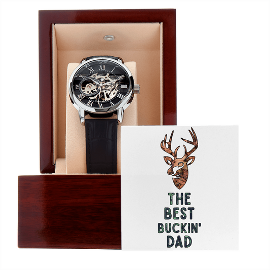Best Buckin Dad -  Father's Day Gift - Birthday Gift For Dad - Openwork Watch