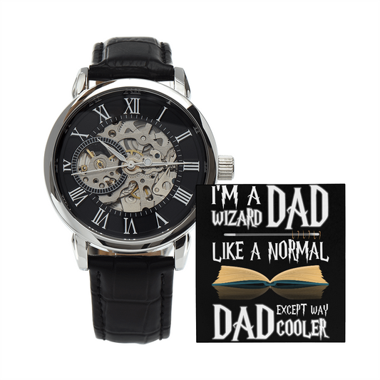 Wizard Dad - Unique Gift For Dad - Birthday Present For Dad - Openwork Watch