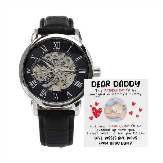 I Can't Wait To See You Daddy - New Dad Gift - Father's Day Gift - Openwork Watch