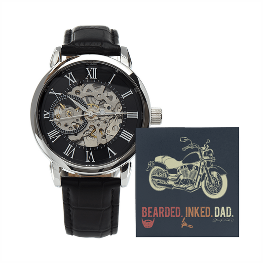 Bearded Inked Dad - Unique Gift For Dad - Father's Day Gift - New Dad Gift - Openwork Watch