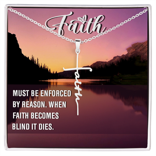 Faith Cross Necklace - Spiritual Gift - Teen Baptism Gift, First Communion Gift, Confirmation Cross Gift