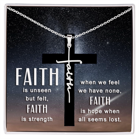 Spiritual Gift - Teen Baptism Gift, First Communion Gift, Confirmation Cross Gift - Faith Cross Necklace