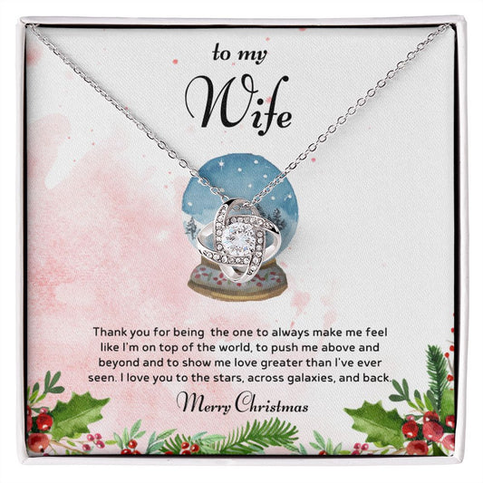 To My Wife Christmas Gift Necklace From Husband - Christmas Present For Wife - Love Knot Necklace For Wife