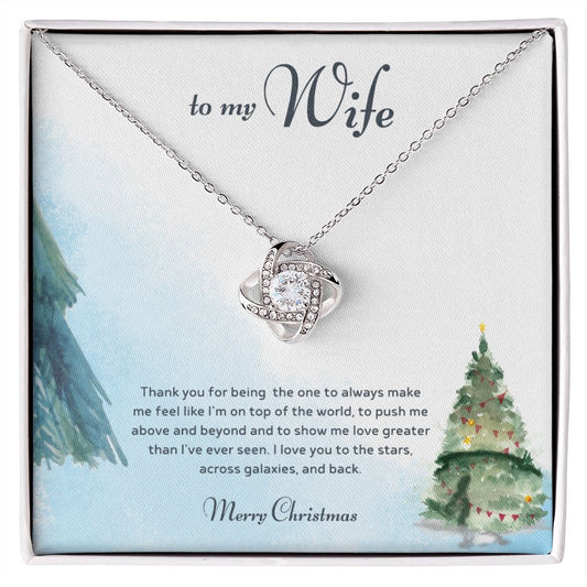 To My Wife Christmas Gift Necklace From Husband - Jewelry for Christmas - Love Knot Necklace For Wife