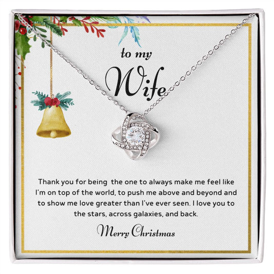 To My Wife Christmas Gift Necklace From Husband - Christmas Gift For Wife - Love Knot Necklace For Wife