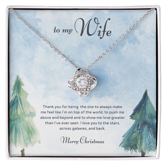 To My Wife Christmas Gift Necklace From Husband - Gift For My Love - Love Knot Necklace For Wife