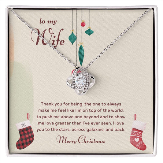 Wife Necklace Christmas Gift - Christmas Present For Wife - Love Knot Necklace For Wife