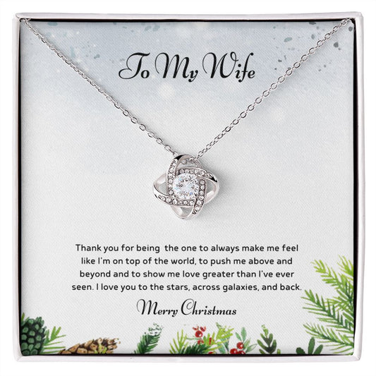 To My Wife Christmas Gift Necklace From Husband - Present For Wife - Love Knot Necklace For Wife