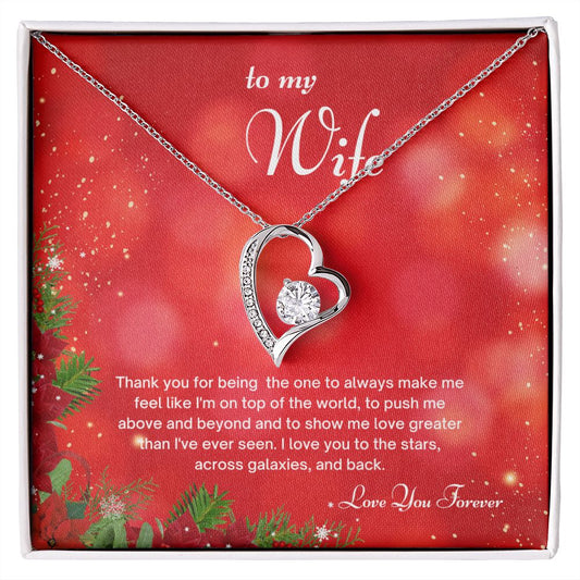 To My Wife Christmas Necklace Gift - Christmas Gift For Wife - Forever Love Necklace