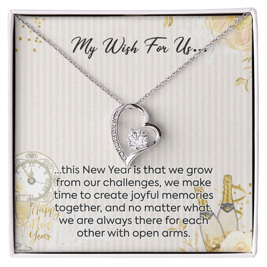 New Year Jewelry With Message Card - Happy New Year Jewelry - Necklace For Wife Daughter Sister Girlfriend - Forever Love Necklace